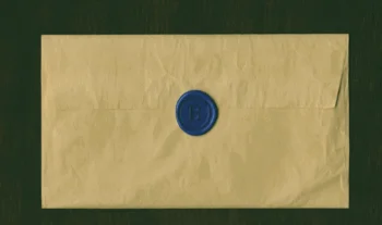  a letter with a blue seal 
