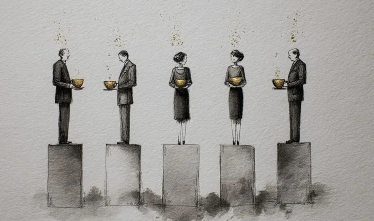 bankers on pedestals 