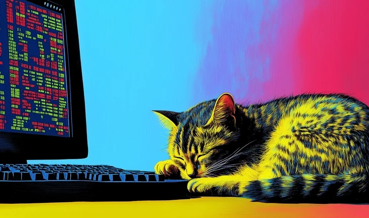 Cat at computer