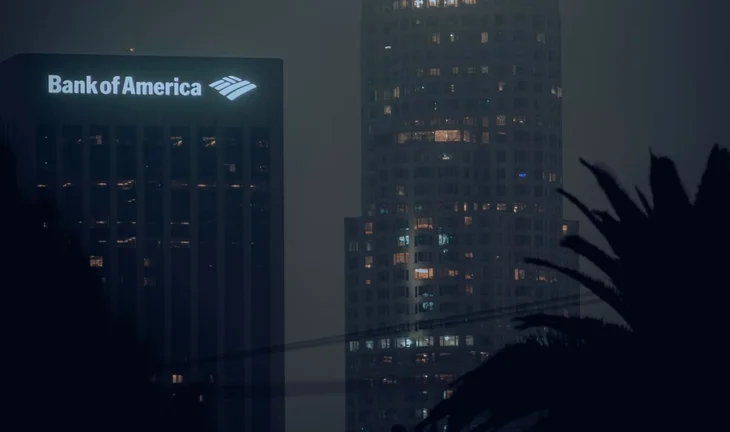 Bank of America building at night
